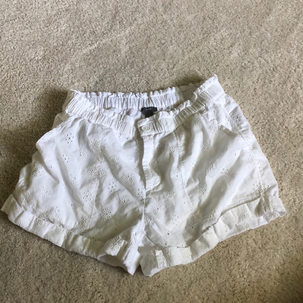 Aerie White High-Waisted Paperbag Shorts